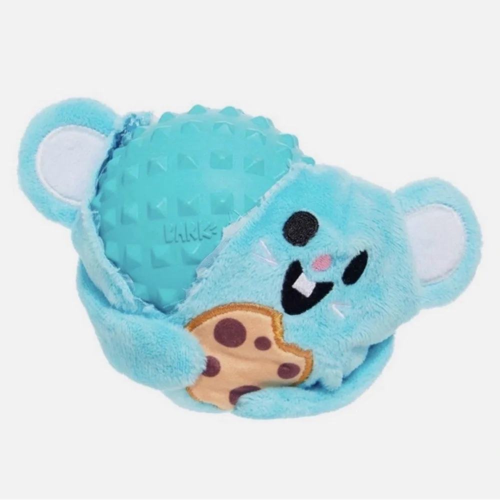 Bark Box L dog toy rip & reveal Rubber core lil miss muffin mouse